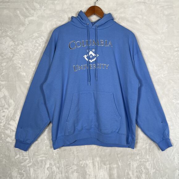 Vintage Columbia University Mens Hoodie Sweatshirt IvySport Blue - Size Lg - Picture 1 of 10